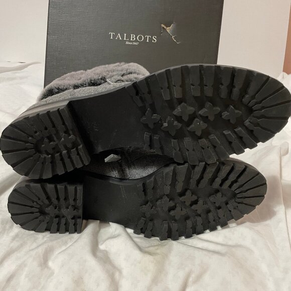 NIB Talbott's Grey Tish Cuff Faux Fur Ankle Boots Women's Sz 10 M MSRP $259.00 - Picture 10 of 16